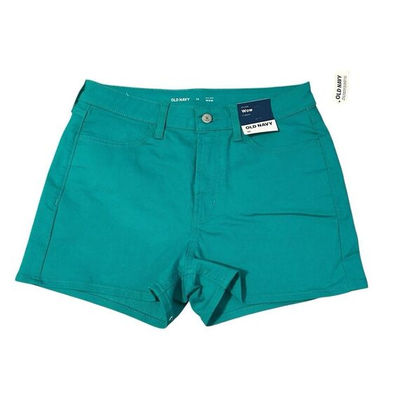 NWT Old Navy Teal WOW High Rise Denim Shorts - Size 10 - Picture 6 of 16